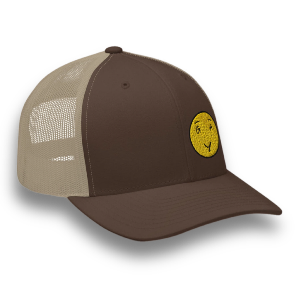 gay-smile-embroidered-hat-brown-side